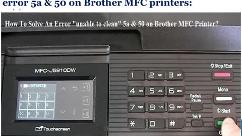 448000465291 Fix Error Unable to clean 5a&50 on Brother Printer
