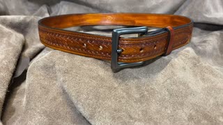 Hand tooled belt