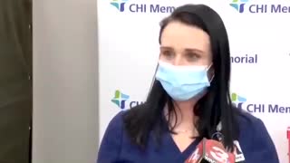 Nurse Faints After Taking Covid Vaccine