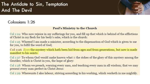 What Is The Antidote To Sin, Temptation & The Devil?