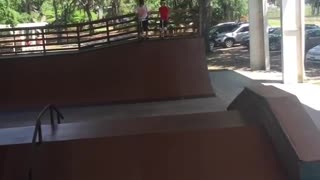 Collab copyright protection - boy scooter down ramp hurt railing