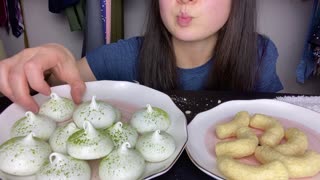 Matcha meringue ASMR (no talking)