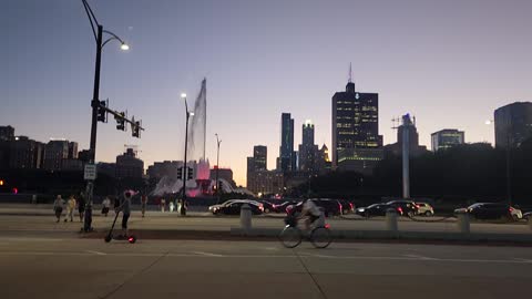 Chicago's Buckingham Fountain at Dusk