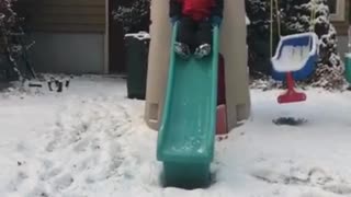 Collab copyright protection - boy red jacket green slide faceplant