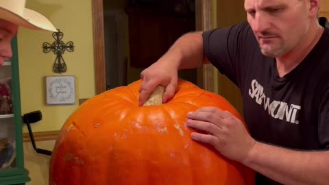 Pumpkin prank on the kids!