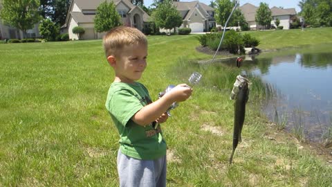 Little man and his bass