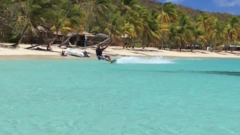 Kitesurfer Walks on Water