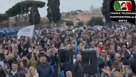 Rome, Italy - Rally for freedom, against medical tyranny & mandatory covid jabs