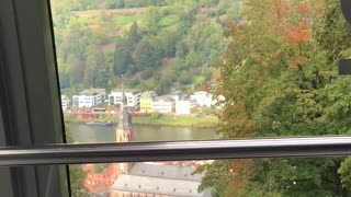 An amazing view capturing your eyes in the cable car to Heidelberg Castle, Germany