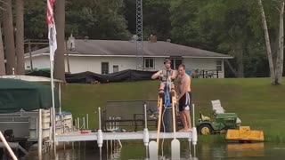 A New World Record for Water Skiing on Stilts