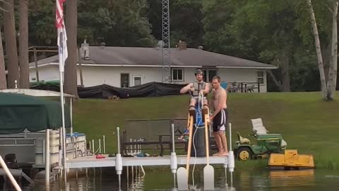 A New World Record for Water Skiing on Stilts
