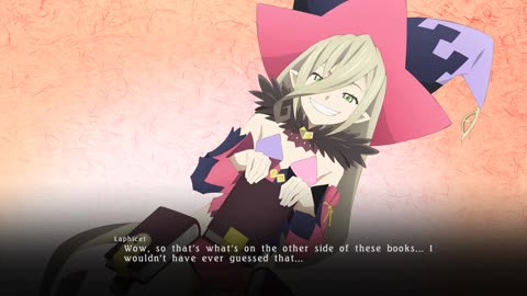 Tales of Berseria - Skit of Magilou Showing Laphicet her crotch (Magilou's Books Skit)