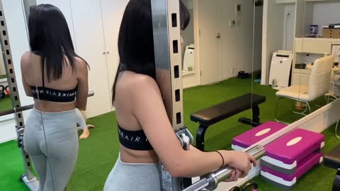 Beautiful and moving girl, fitness exercise, can you control this type