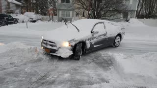 Getting the Charger out of the snow - Smithtown New York