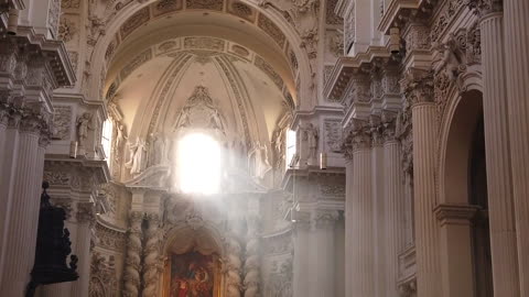 Beautiful Cathedral with Piano and Guitar Music