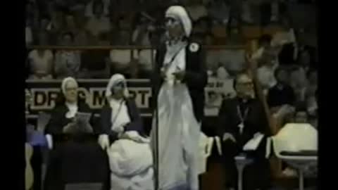 Blessed Mother Teresa of Calcutta visit to Canada II speaks about abortion