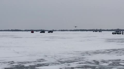 Ice fishing flyby