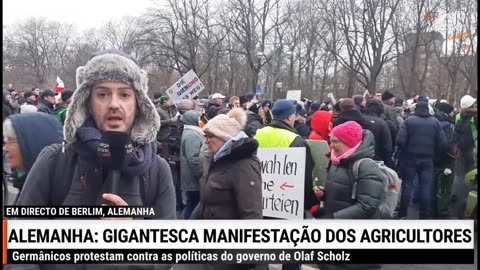 🇩🇪​| Em directo de Berlim: Protesto dos agricultores (15/01/2024)