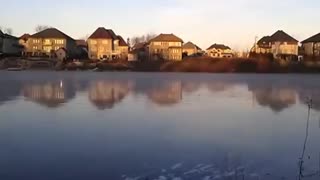 Rock Skipping Across A Frozen Lake Makes A Very Interesting Sound