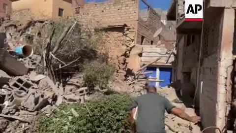 AP Archive - Buildings badly damaged after powerful quake hits Morocco