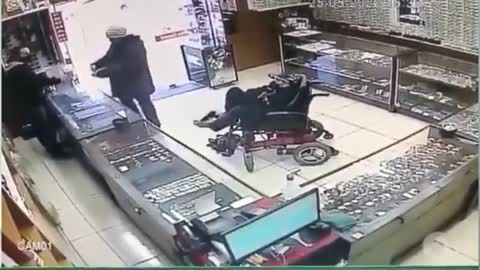 HE ROBBED A JEWELLERY STORE WITH HIS FEET