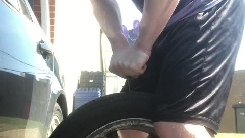 Plugging a leak in the tire tread