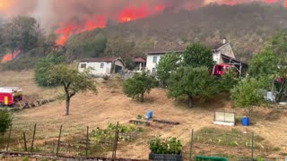 Wildfire tears through hillside in eastern France