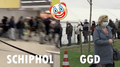 Rijen bij #Schiphol vs #GGD Vaccinatiestraat