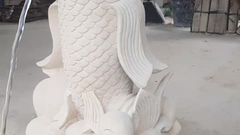 natural stone fish statue