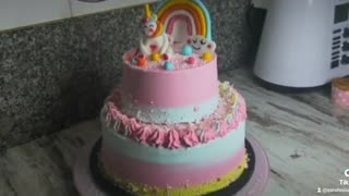Tarta de cumpleaños unicornio para niñas