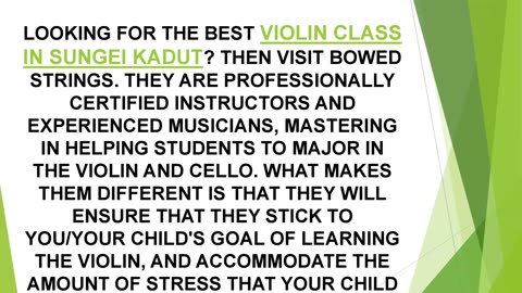 Best Violin Class in Sungei Kadut