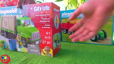 Construction Vehicles with Street Cars Toys Unboxing for Kids