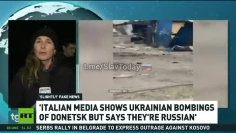 Italian propaganda media 'RAI' says that russian bombed the russian-controlled territory