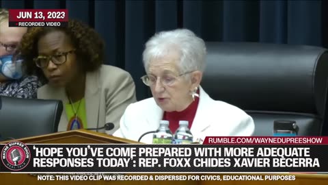 "Virginia Foxx vs. Xavier Becerra: Fiery Exchange Leaves One Politician with a Reality Check"