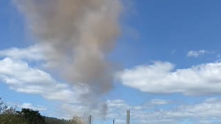 Dust Devil Dances Around Pickup Truck