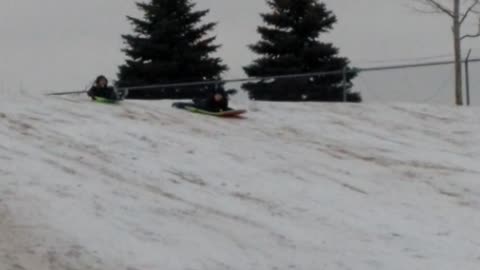 Sledding in a winter wonderland