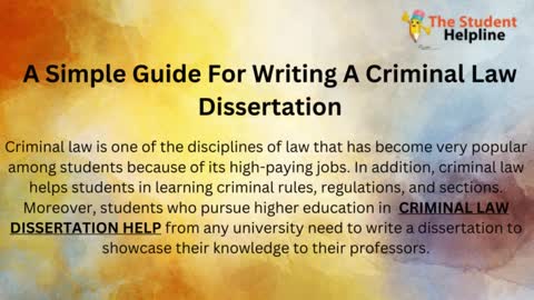 Criminal Law Dissertation Help From UK Experts