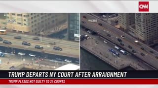 Trump Departing After Arraignment