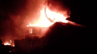 Fire department helpless as house fire rages out of control