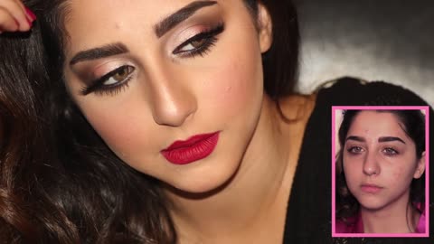 Soft and quick evening makeup that highlights features in an attractive way