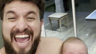 Dad Fake Cries to Stop Baby From Crying