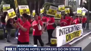 Thousands of hospitality workers went on strike in LA👀
