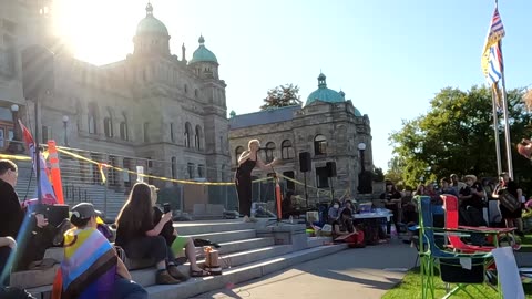 Powerful poetic speech at Victoria '1 Million Person March for Children' counter protest.