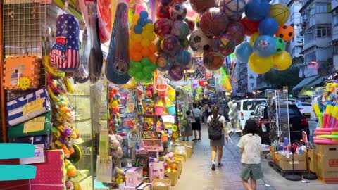 Toy Street Shopping In Sham Shui Po, Hong Kong