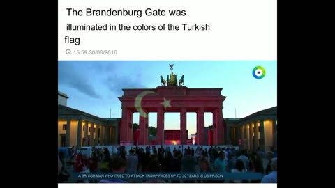 Did anyone see that the Brandenburg Gate was painted in the colors of the Russian flag?