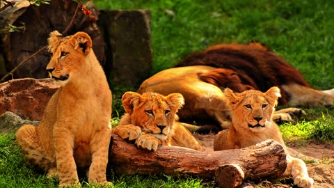 Nature 4K - Cute Baby of Lion (Cubs)
