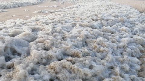 foam bubbles on beach