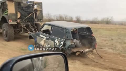 🚀🇺🇦 Ukraine Russia War | Zaporizhia: Ukrainian M-ATV Tows Damaged Russian Lada Niva | RCF