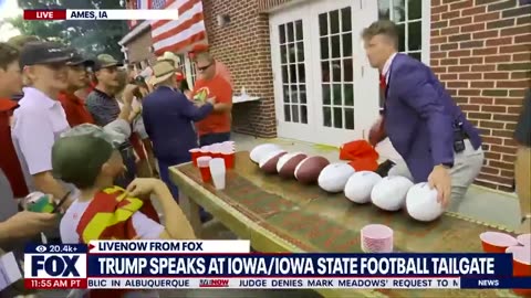 Trump Tailgate: Donald Trump surprises fraternity at Iowa/Iowa State football rivalry game