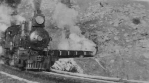 Freight Train, California (1898 Original Black & White Film)